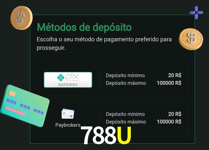O cassino 788U oferece uma grande variedade de métodos de pagamento